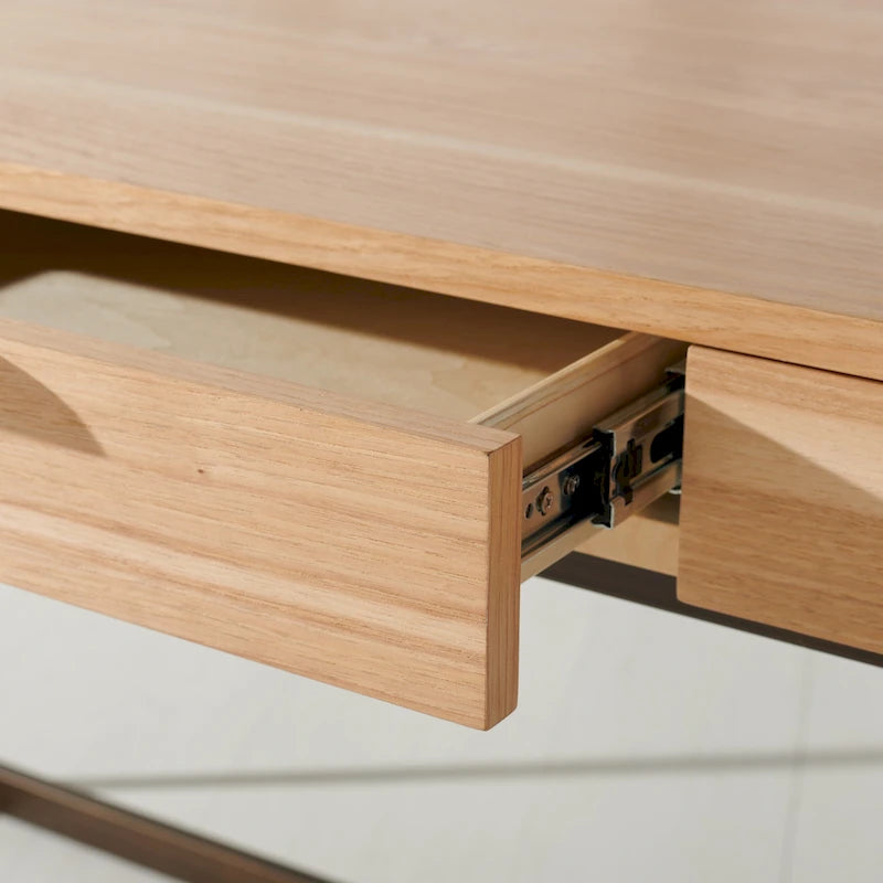 3-Drawer Smoked Eucalyptus Writing Desk