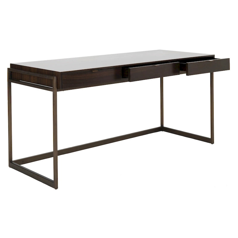 Bureau à 3 tiroirs en eucalyptus fumé