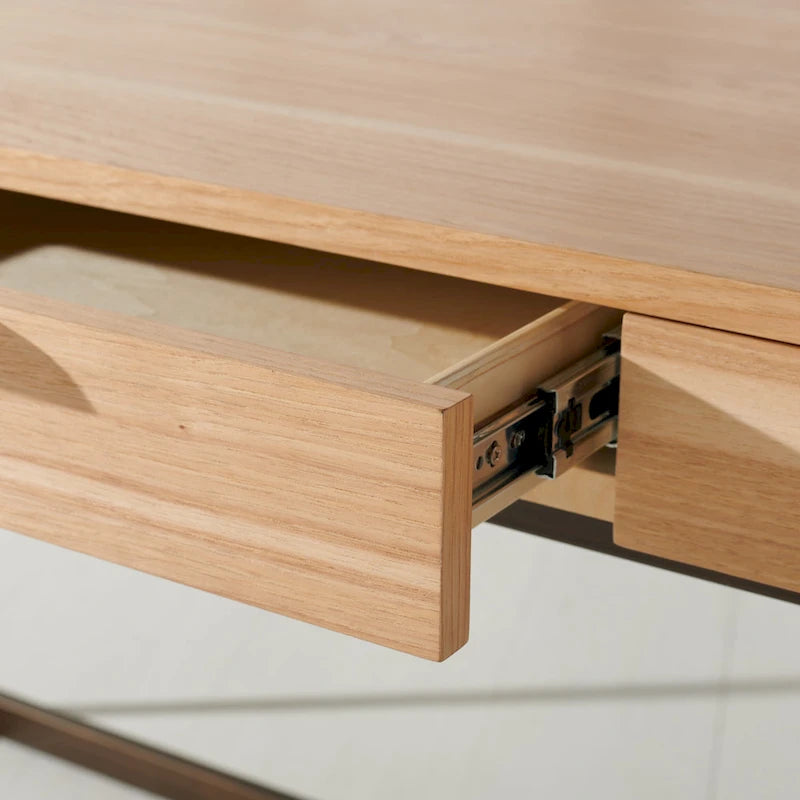 Bureau à 3 tiroirs en eucalyptus fumé