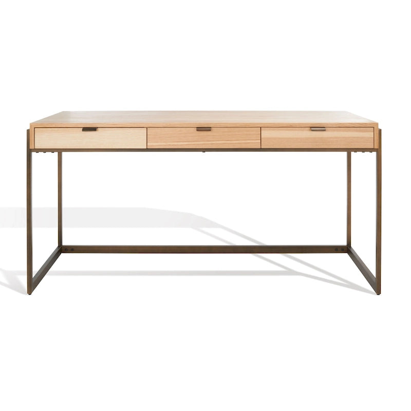 Bureau à 3 tiroirs en eucalyptus fumé