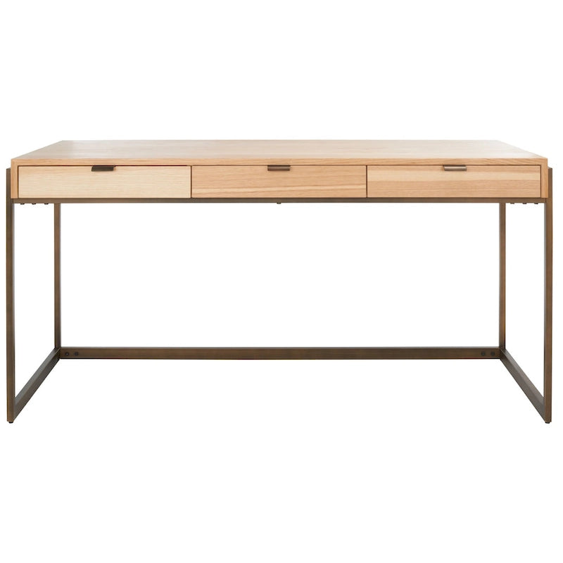 Bureau à 3 tiroirs en eucalyptus fumé