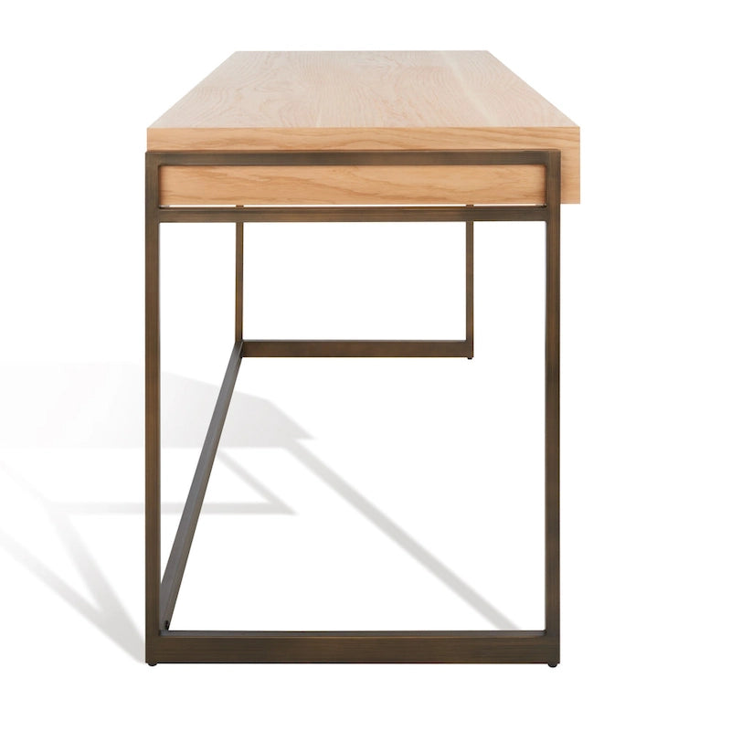 Bureau à 3 tiroirs en eucalyptus fumé