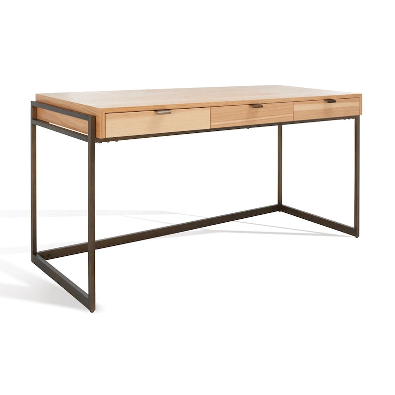 Bureau à 3 tiroirs en eucalyptus fumé