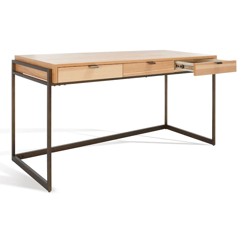 Bureau à 3 tiroirs en eucalyptus fumé