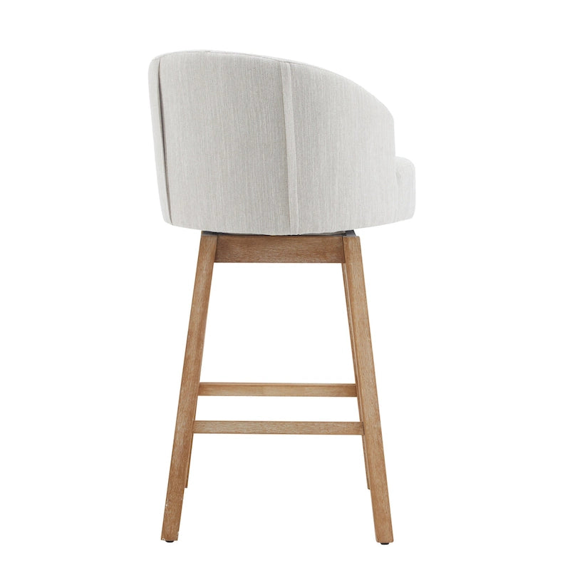 Tabourets de comptoir pivotants rembourrés 33,25 po, ensemble de 2 chaises de bar sans accoudoirs avec structure en bois d'hévéa et repose-pieds
