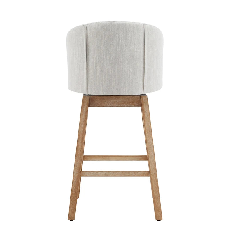 Tabourets de comptoir pivotants rembourrés 33,25 po, ensemble de 2 chaises de bar sans accoudoirs avec structure en bois d'hévéa et repose-pieds
