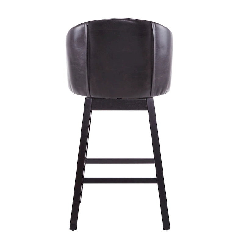 Tabourets de comptoir pivotants rembourrés 33,25 po, ensemble de 2 chaises de bar sans accoudoirs avec structure en bois d'hévéa et repose-pieds