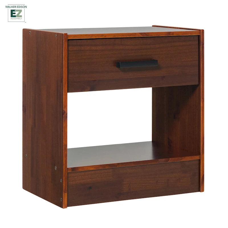 Table de chevet moderne 1 tiroir en bois massif, facile à monter
