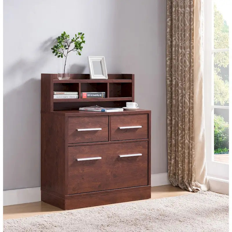 3-Drawer Wood File Cabinet Work Station by