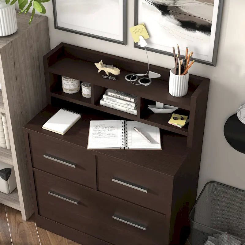 3-Drawer Wood File Cabinet Work Station by