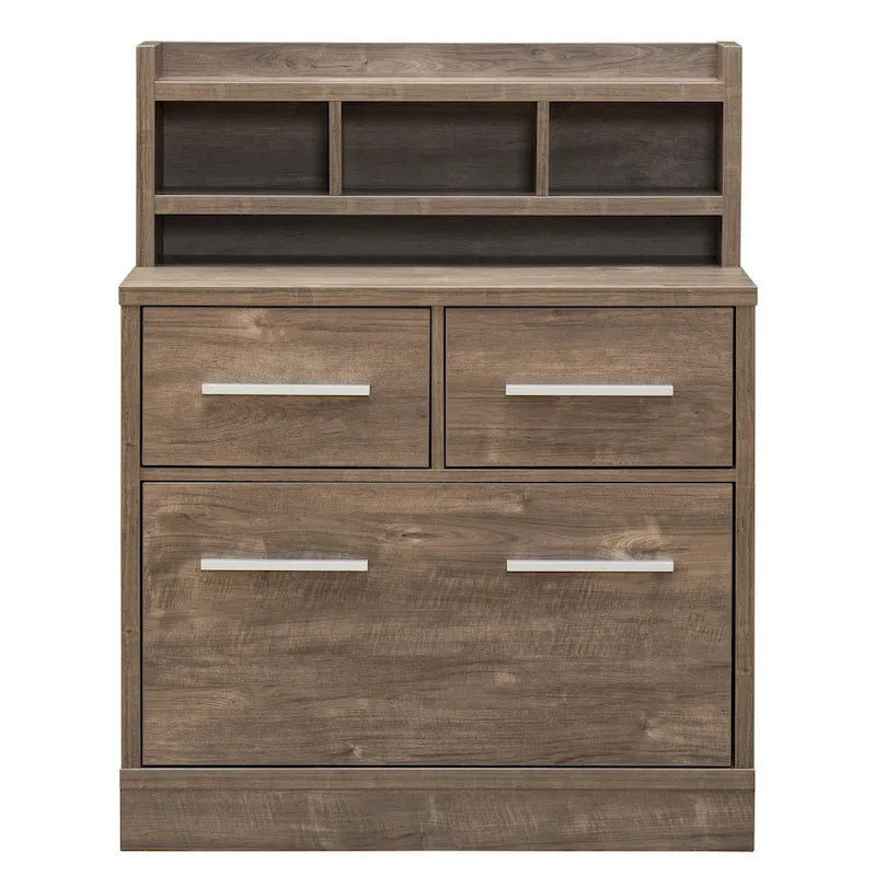 3-Drawer Wood File Cabinet Work Station by