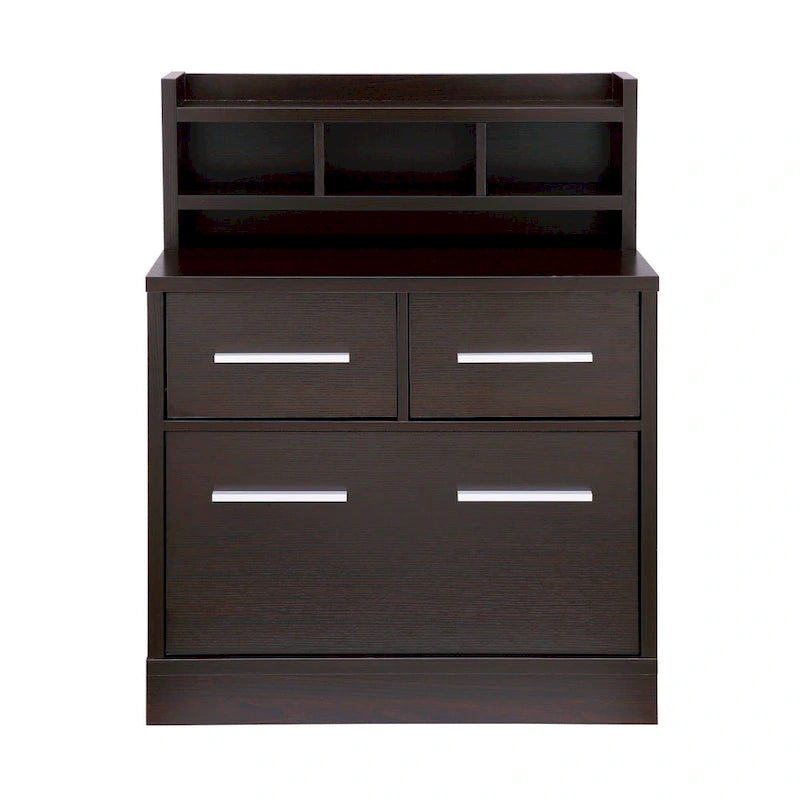 3-Drawer Wood File Cabinet Work Station by