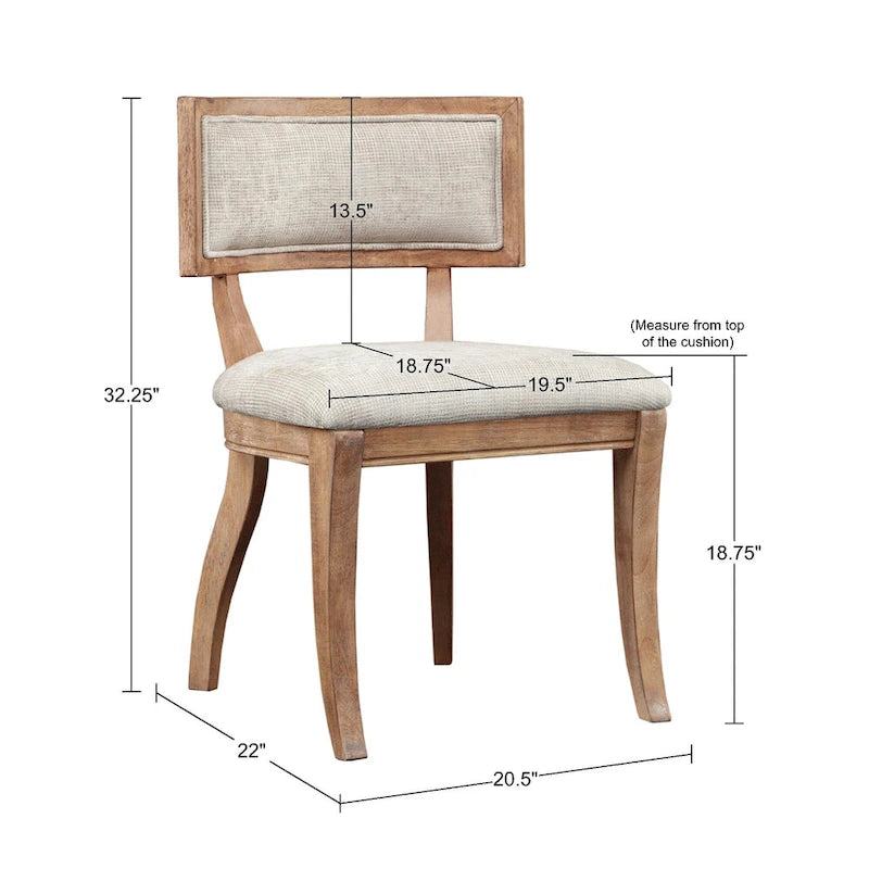 Beige/ Light Natural Dining Chair Set of 2
