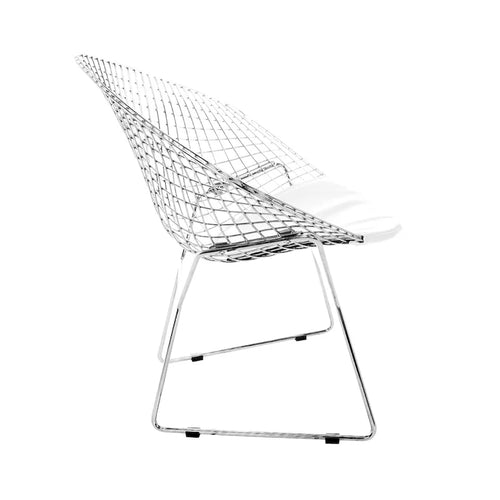 (reproduction) Diamond Chair in Black 33 H (SH 17.5) x 33 W x 26 D