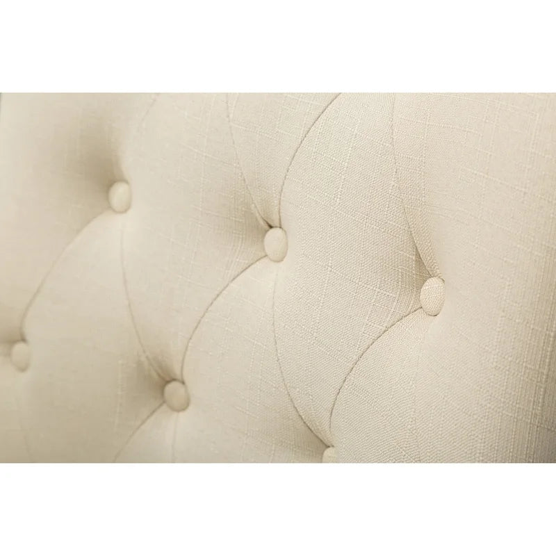 Tufted Solid Wood Silver Nailhead Wingback Hostess Chairs (Set of 2)