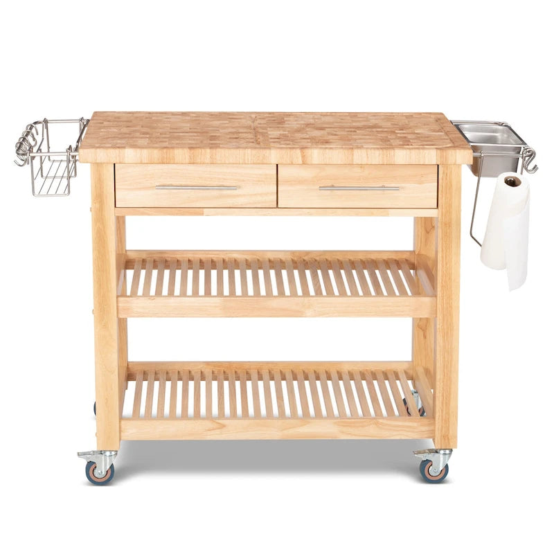 Poste de travail de chef professionnel entièrement en bois naturel