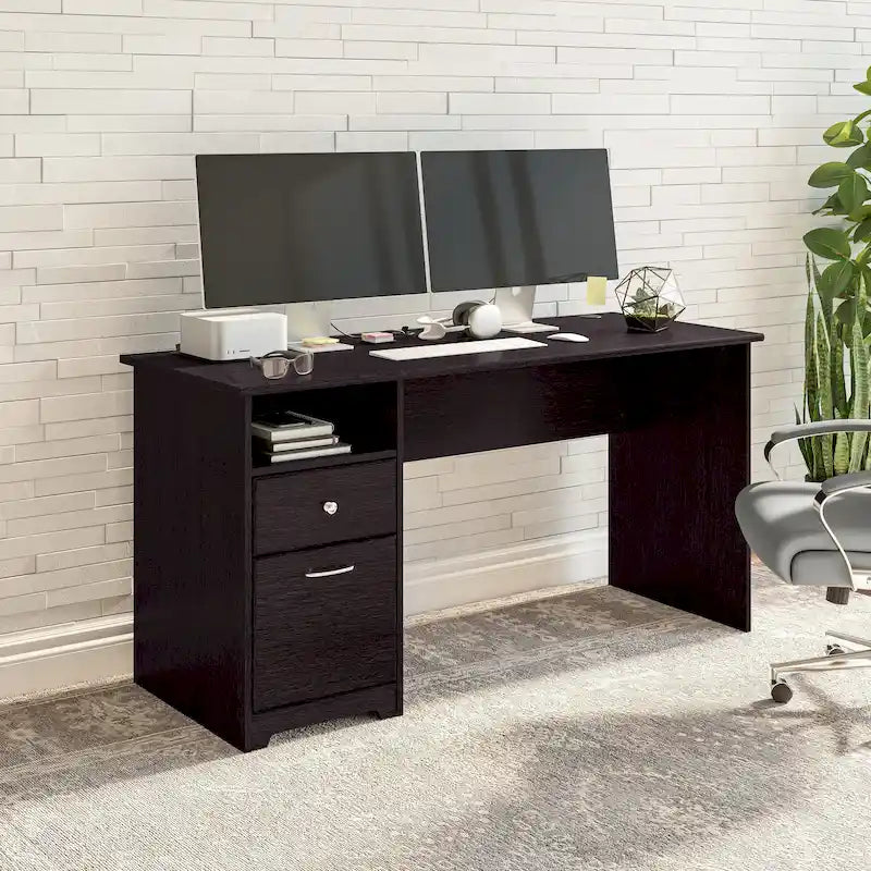 60W Computer Desk with Drawers and Storage