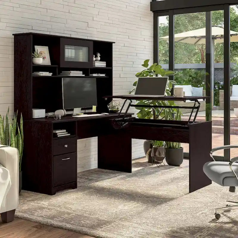 60W Computer Desk with Drawers and Storage