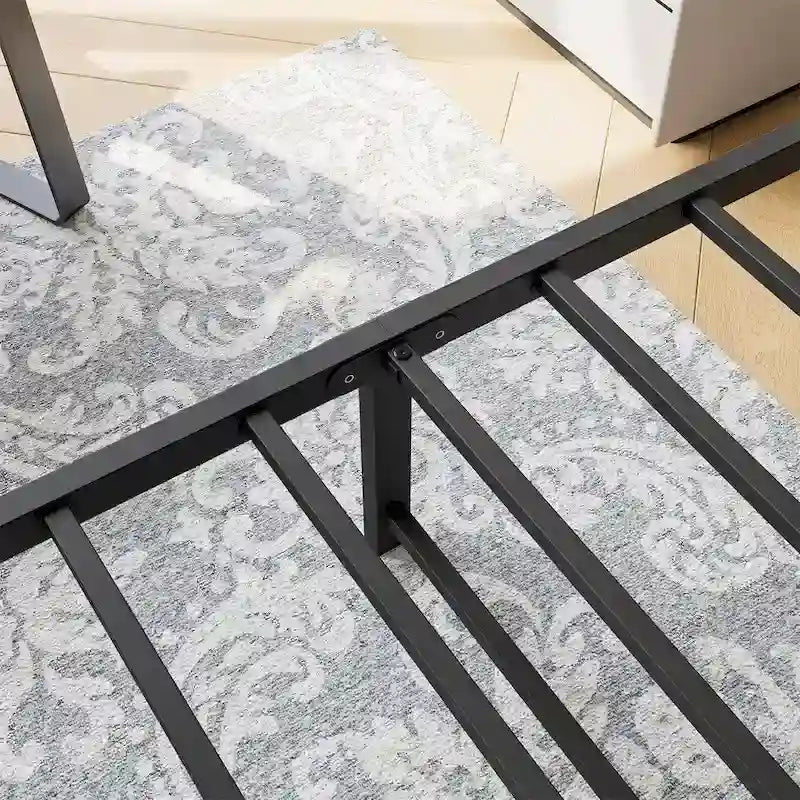 Queen Size Platform Bed Frame with Wooden Headboard, Under Bed Storage