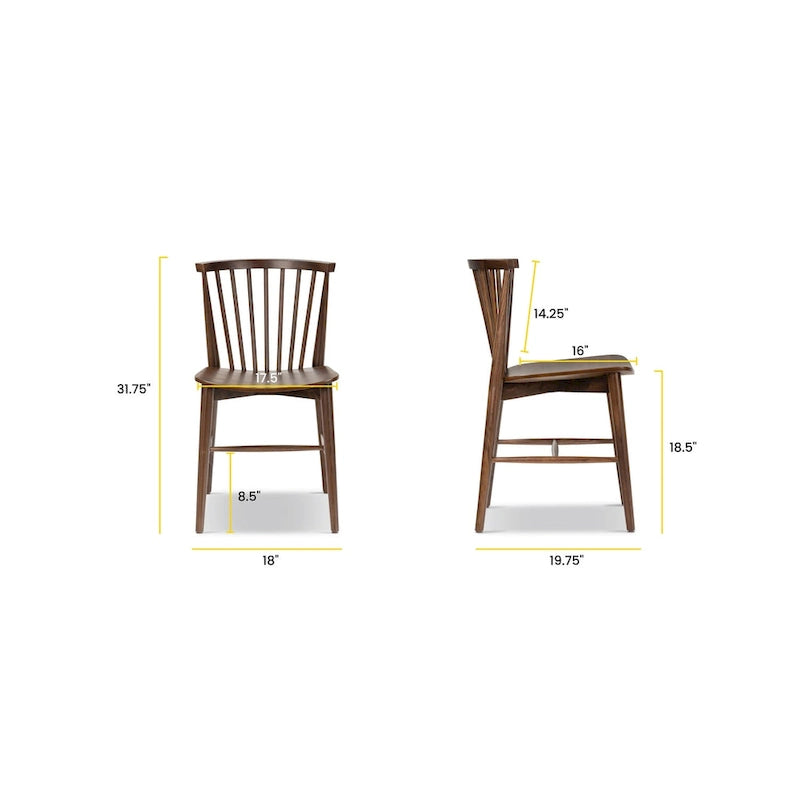 Dining Chair Spindled Bark with Solid Wood Frame
