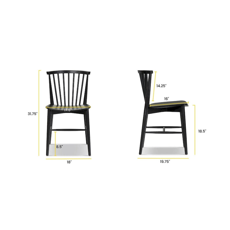 Dining Chair Spindled Bark with Solid Wood Frame